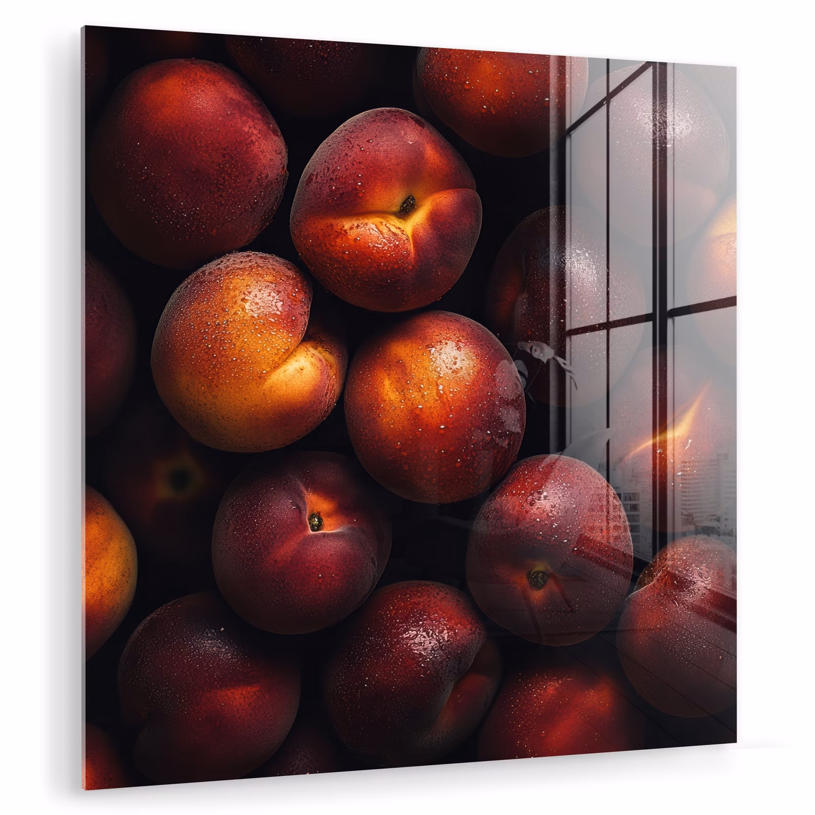 Glas schilderij - Fruit - Close up - Nectarines — 1