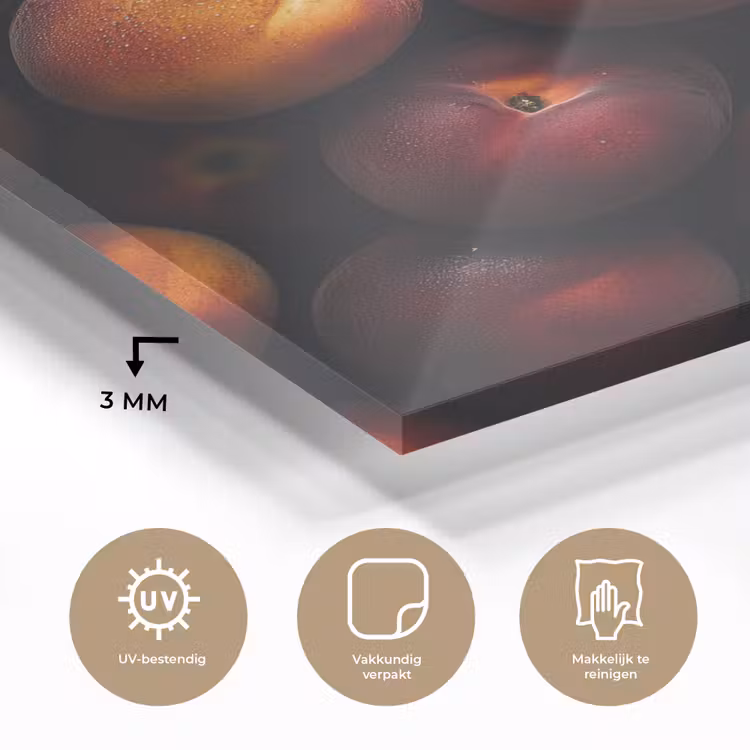 Glas schilderij - Fruit - Close up - Nectarines — 3