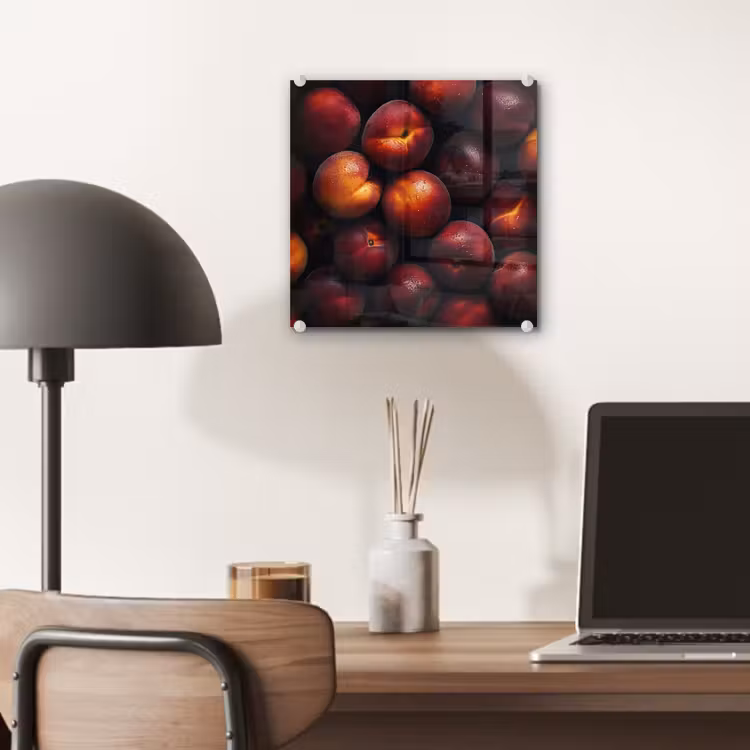 Glas schilderij - Fruit - Close up - Nectarines — 7