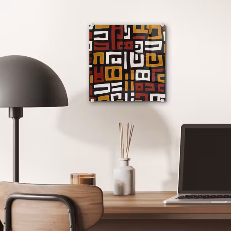 Glas schilderij - Abstract - Patroon - Rood — 7