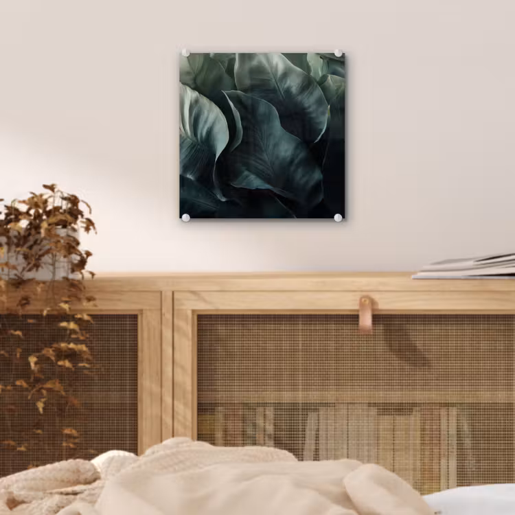 Glas schilderij - Groen - Bladeren - Glad - Nerven — 5
