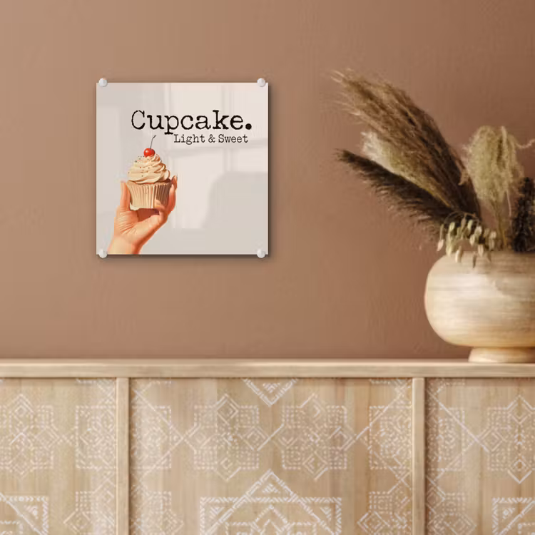 Glas schilderij - Cupcake - Zoet - Kers — 6
