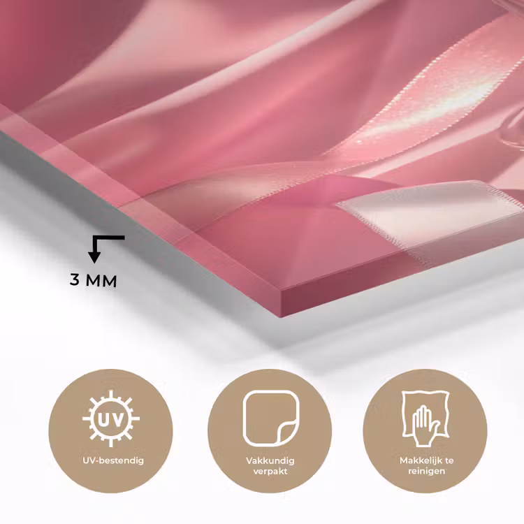 Glas schilderij - Cocktail - Pink - Luxe — 3