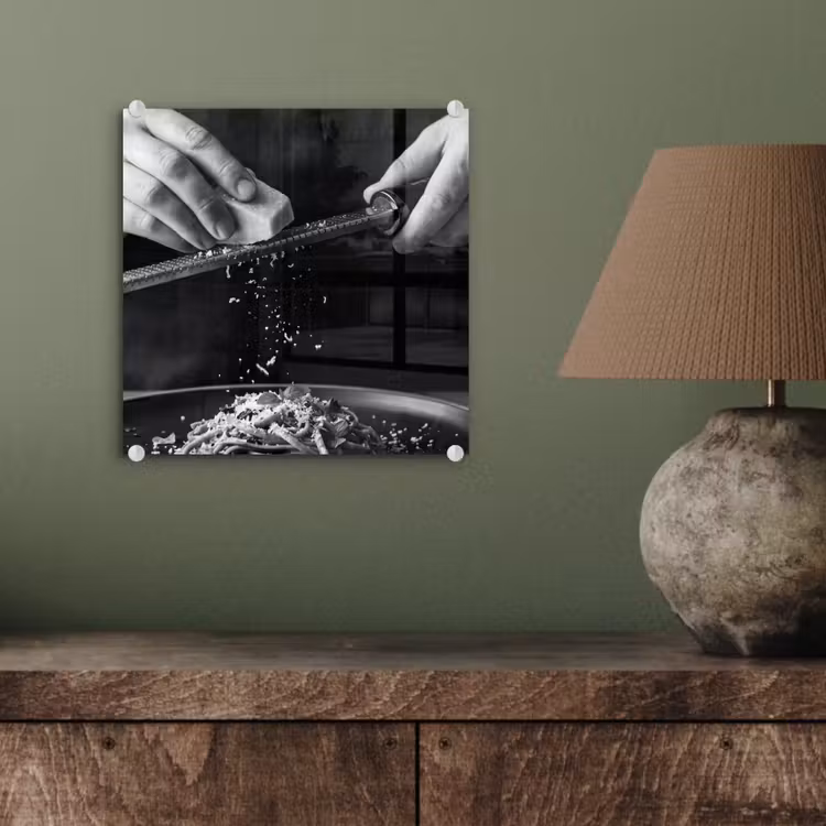 Glas schilderij - Kaas - Pasta - Rasp — 4