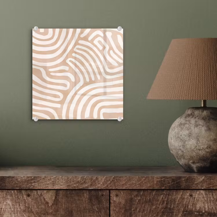 Glas schilderij - Beige - Aardspatroon — 4