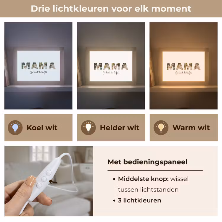 Gepersonaliseerde Lightbox - Mama - Lettercollage — 6