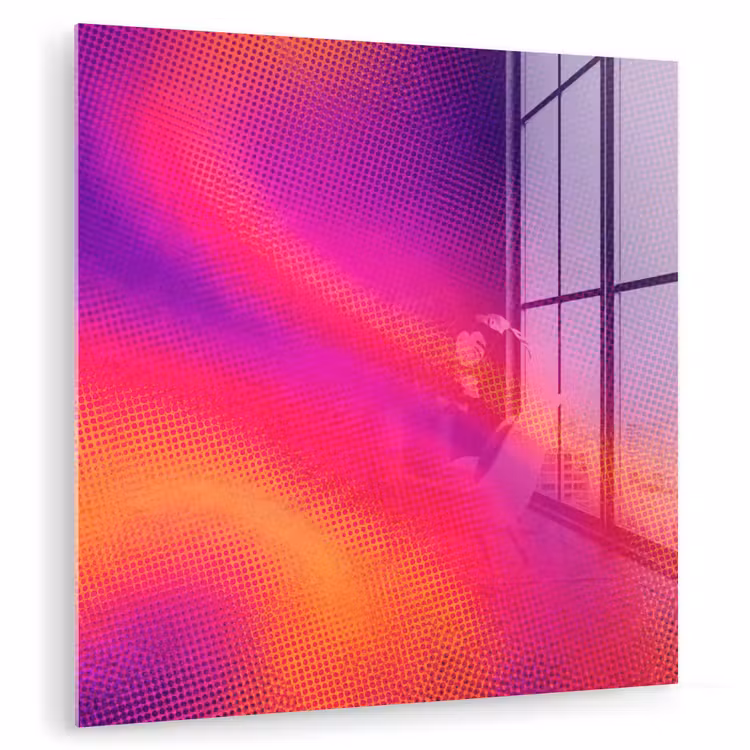 Glas schilderij - Abstract - Patroon - Kleurverloop — 1