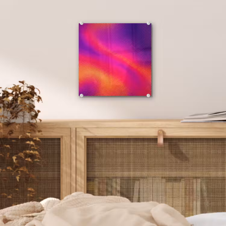 Glas schilderij - Abstract - Patroon - Kleurverloop — 5
