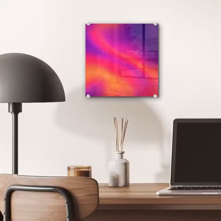 Glas schilderij - Abstract - Patroon - Kleurverloop — 7