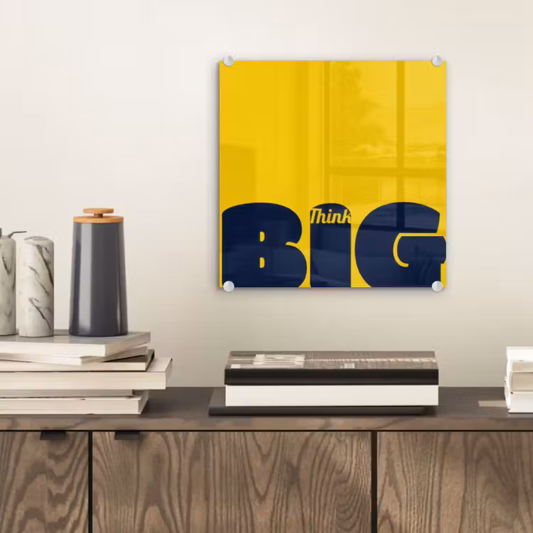 Glas schilderij - Geel - Think big - Grafisch — 2