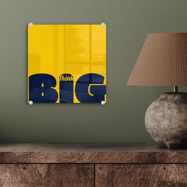 Glas schilderij - Geel - Think big - Grafisch — 4
