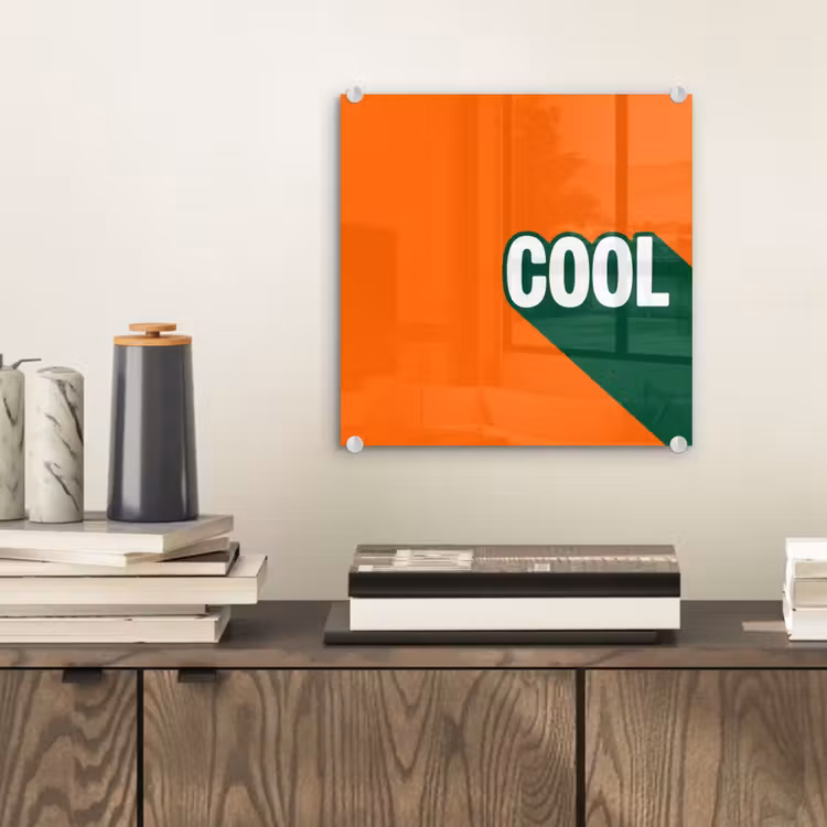 Glas schilderij - Cool - Oranje - Groen — 2