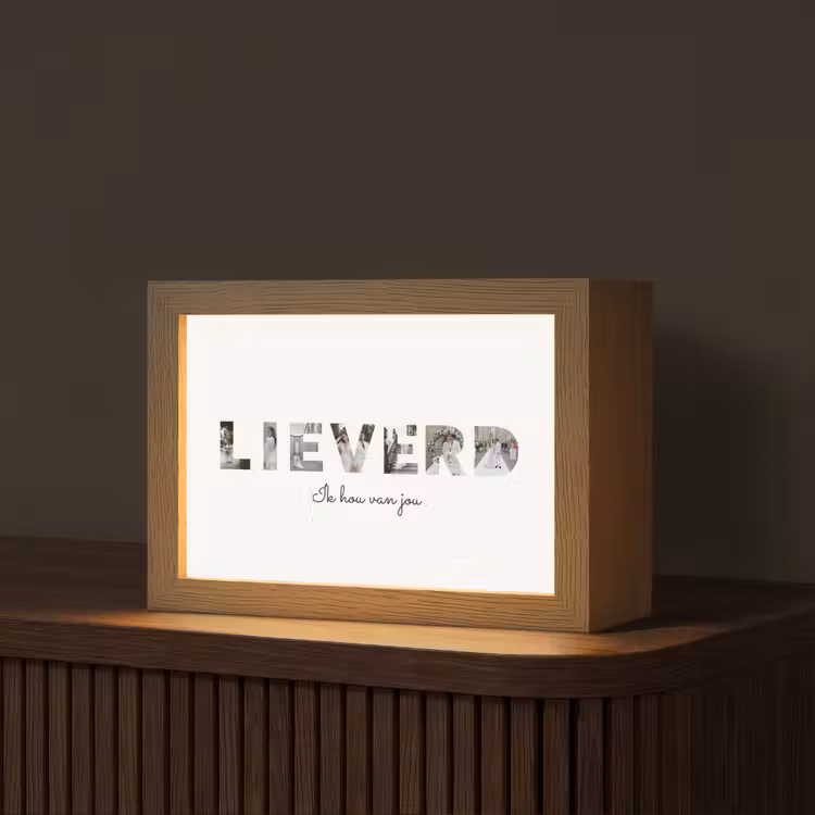 Gepersonaliseerde Lightbox - Lieverd - Lettercollage — 1