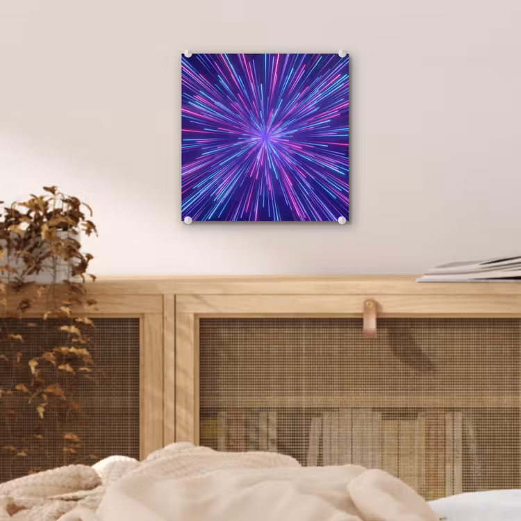 Glas schilderij - Dynamisch - Ruimte - Kleurrijk — 5