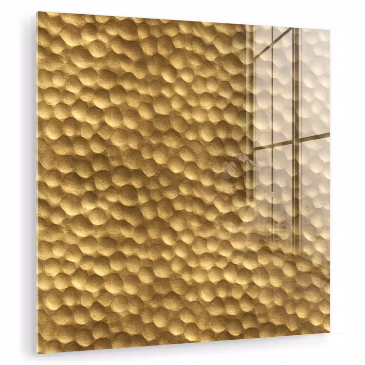 Glas schilderij - Metaal - Dynamisch - Goud — 1