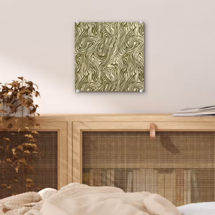 Glas schilderij - Abstract - Marmer - Groen — 5