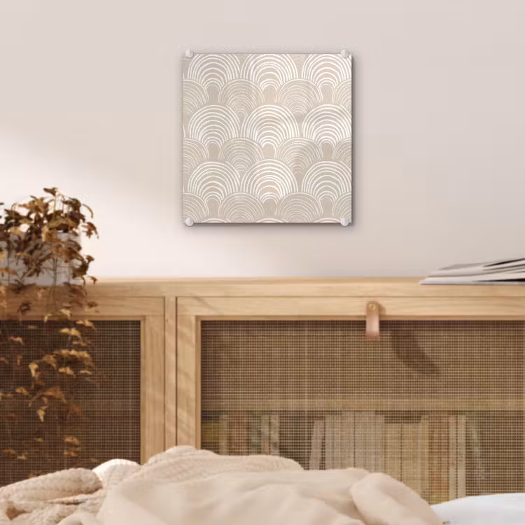 Glas schilderij - Golven - Structuur - Beige — 5