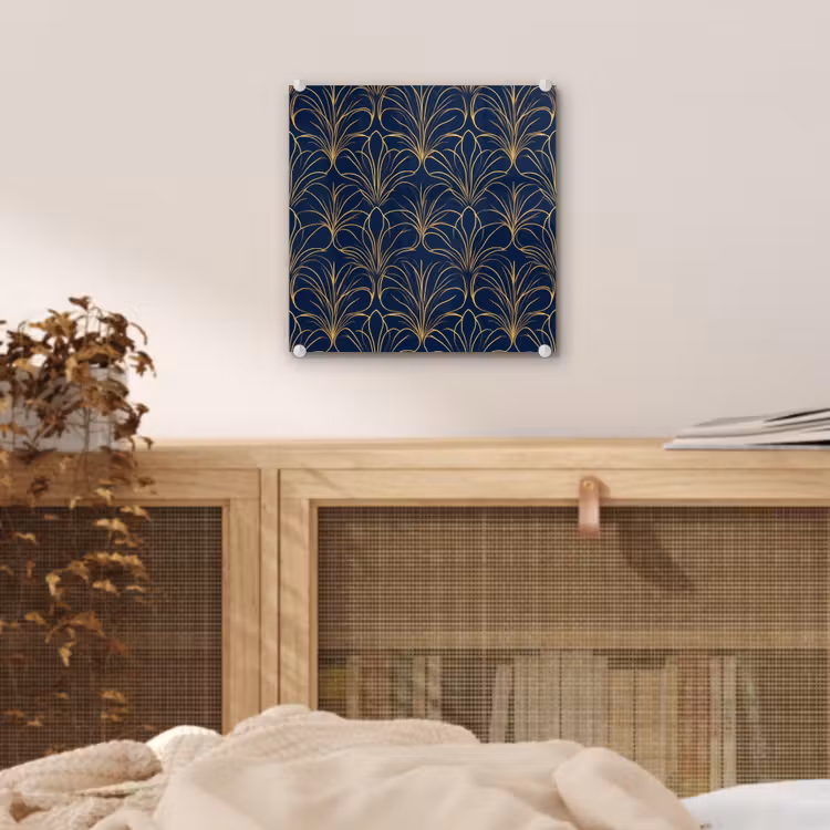 Glas schilderij - Deco - Waaier - Blauw — 5