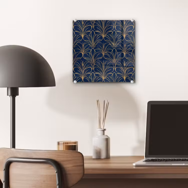 Glas schilderij - Deco - Waaier - Blauw — 7