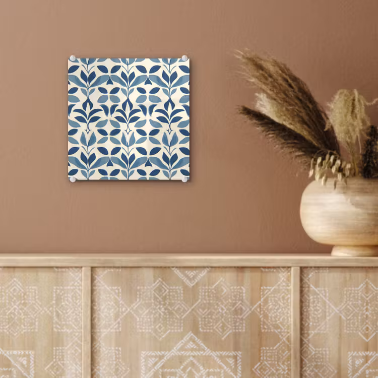 Glas schilderij - Flora - Modern - Blauw — 6