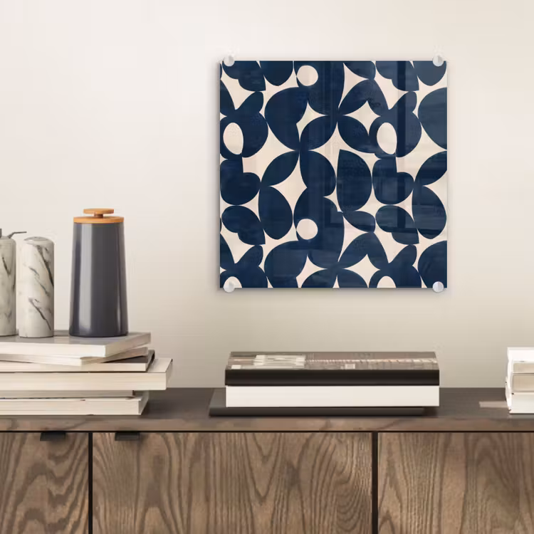 Glas schilderij - Modern - Geometrisch - Blauw — 2