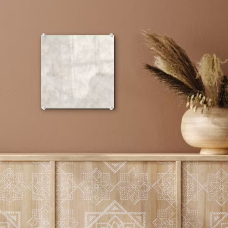 Glas schilderij - Crèmebeige - Marmer - Aders — 6