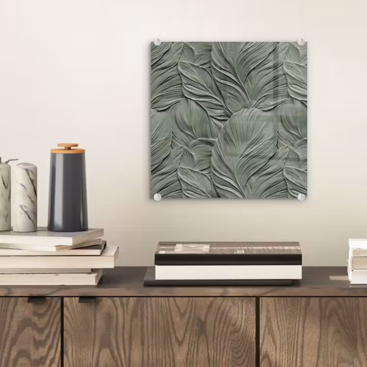 Glas schilderij - Bladeren - Textuur - Groen — 2