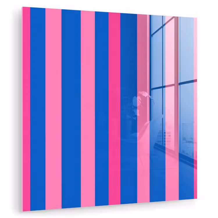 Glas schilderij - Modern - Optisch - Roze — 1