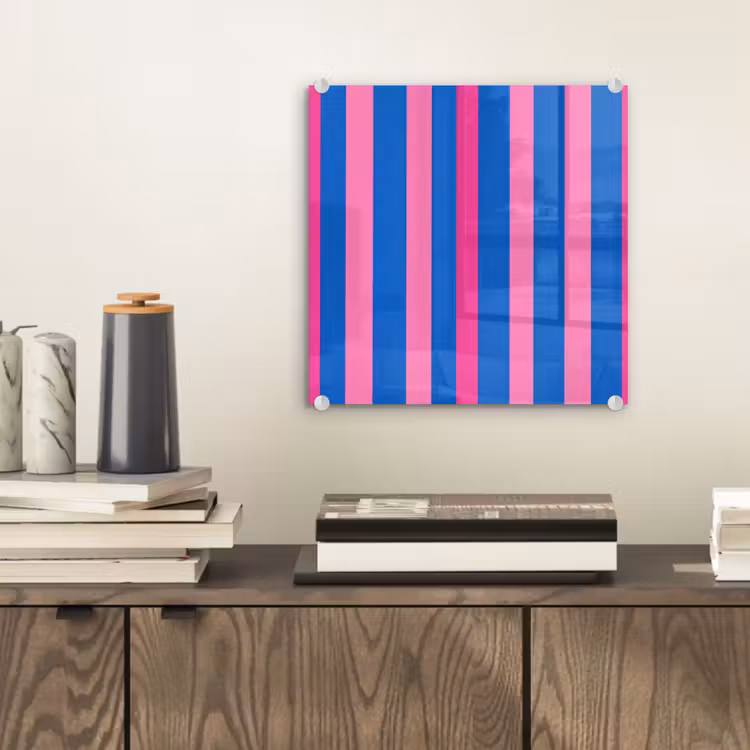 Glas schilderij - Modern - Optisch - Roze — 2