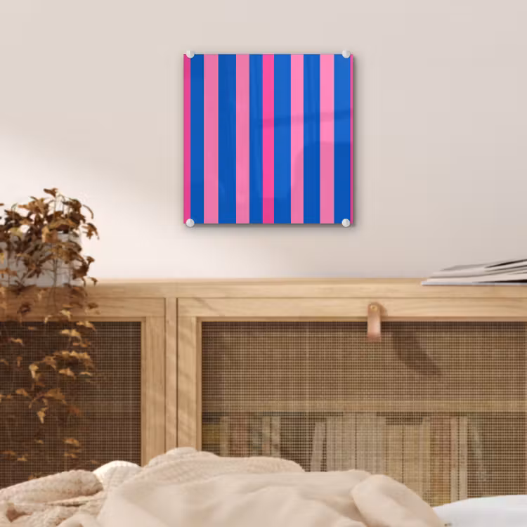 Glas schilderij - Modern - Optisch - Roze — 5