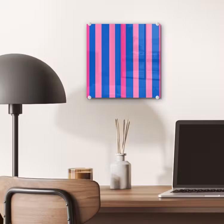Glas schilderij - Modern - Optisch - Roze — 7