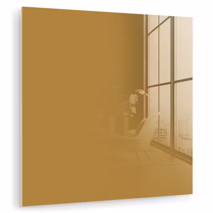 Glas schilderij - Rhythmic - Ochre - Geel — 1