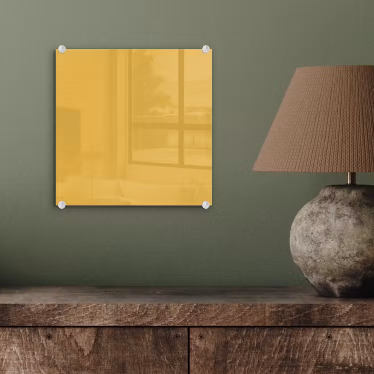 Glas schilderij - Joyful - Mustard - Geel — 4