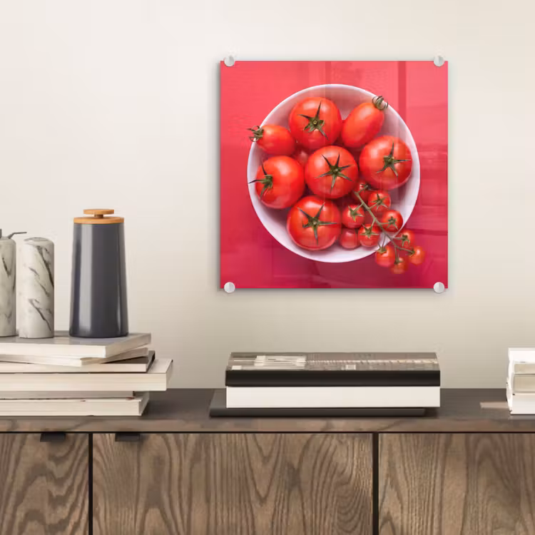Glas schilderij - Eten - Kom - Rood — 2