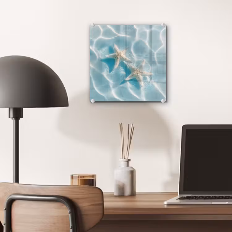 Glas schilderij - Zeesterren - Golvend water - Rustgevend — 7