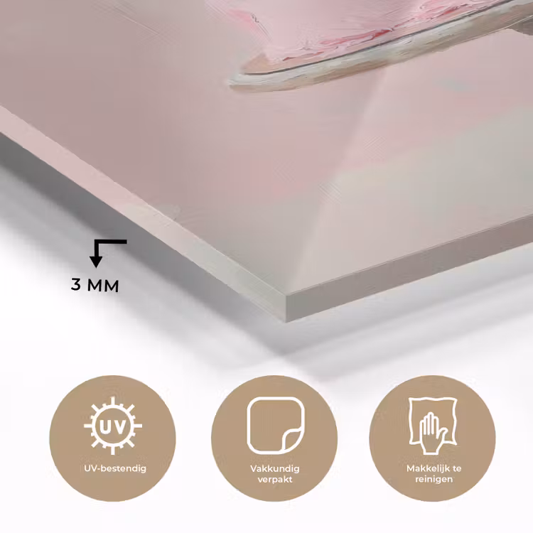 Glas schilderij - Taart - Pink - Cherry — 3