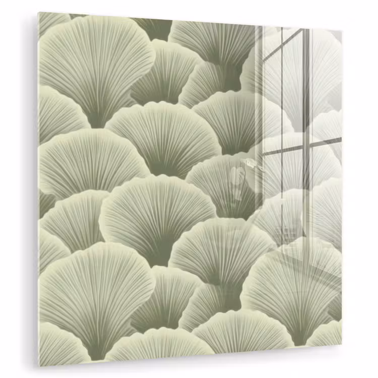 Glas schilderij - Waaier - Blad - Groen — 1