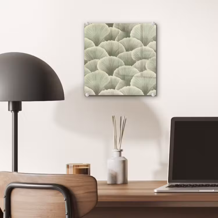 Glas schilderij - Waaier - Blad - Groen — 7