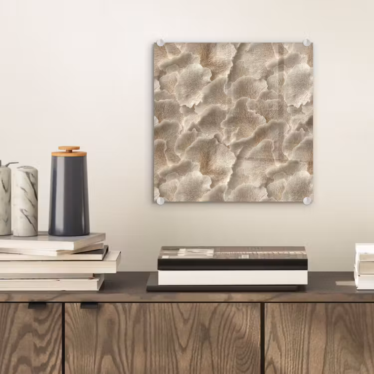 Glas schilderij - Waaierstructuren - Beige - Vezeltextuur — 2