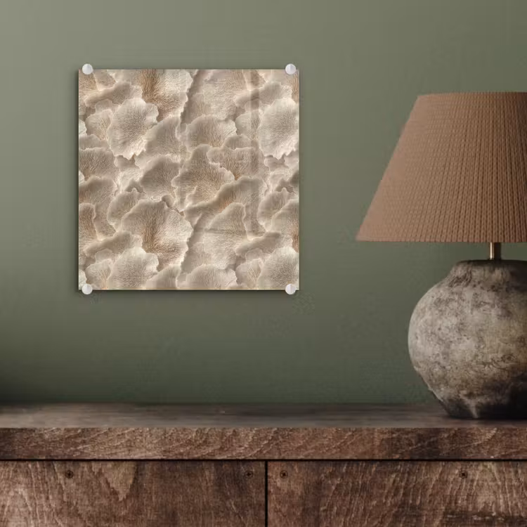 Glas schilderij - Waaierstructuren - Beige - Vezeltextuur — 4