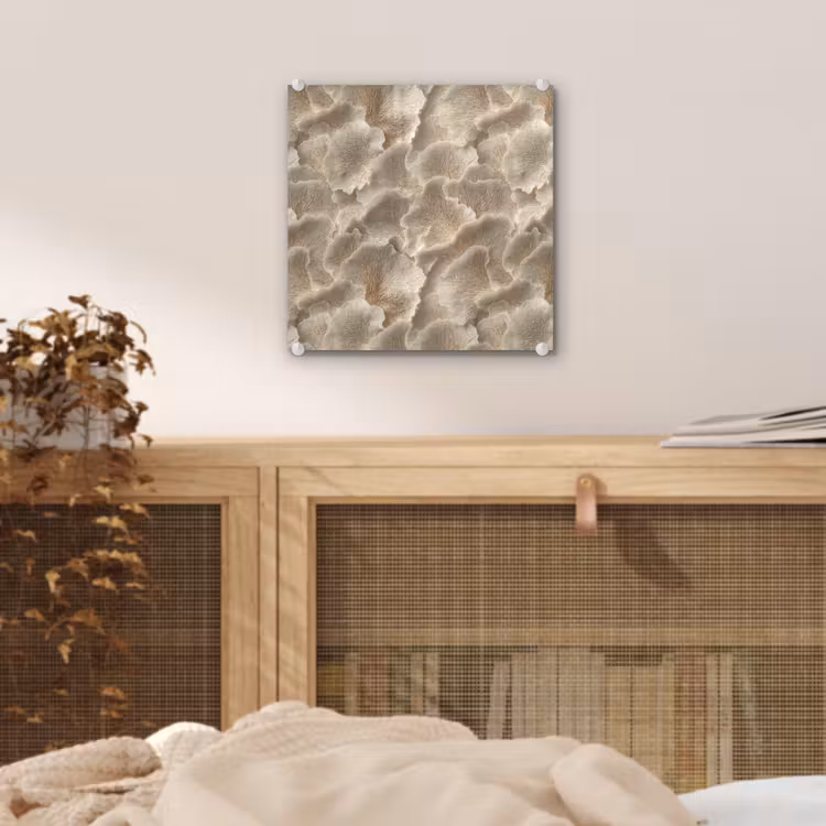 Glas schilderij - Waaierstructuren - Beige - Vezeltextuur — 5