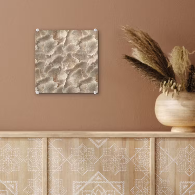 Glas schilderij - Waaierstructuren - Beige - Vezeltextuur — 6