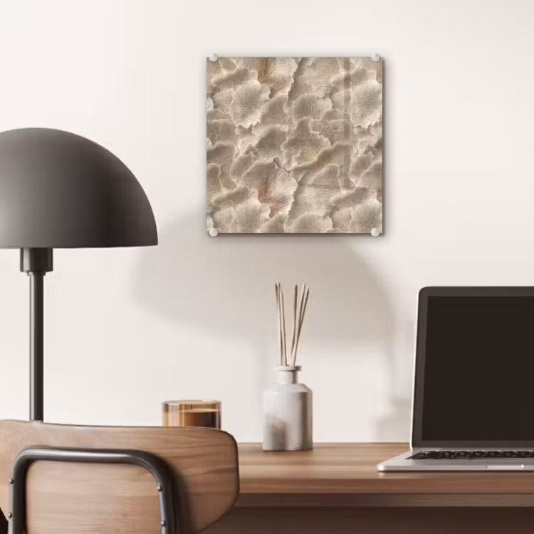 Glas schilderij - Waaierstructuren - Beige - Vezeltextuur — 7