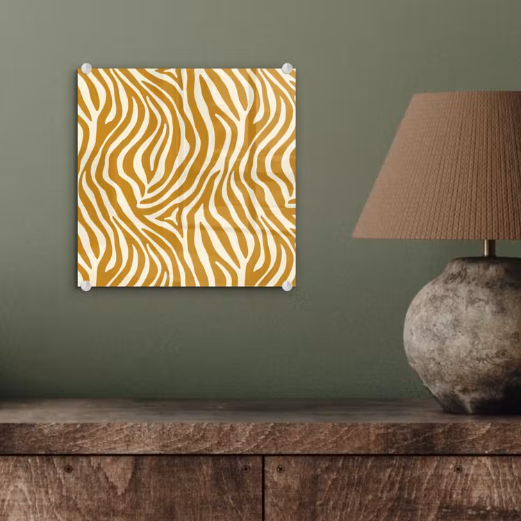 Glas schilderij - Zebra - Klassiek - Oker - Geel — 4