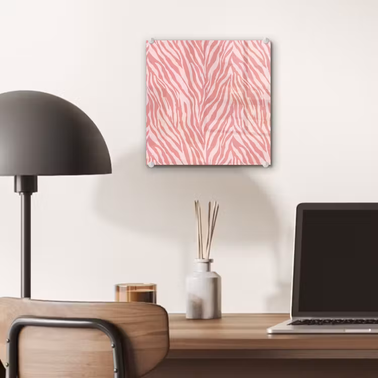 Glas schilderij - Zebra - Print - Roze — 7