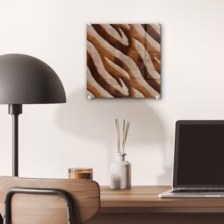 Glas schilderij - Zebra - Bruin - Patroon — 7