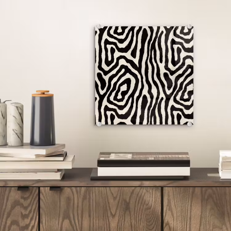 Glas schilderij - Zebra - Zwart - Abstract — 2