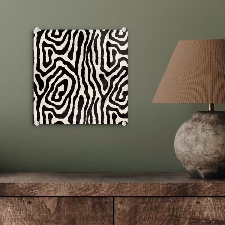 Glas schilderij - Zebra - Zwart - Abstract — 4