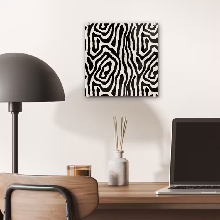 Glas schilderij - Zebra - Zwart - Abstract — 7