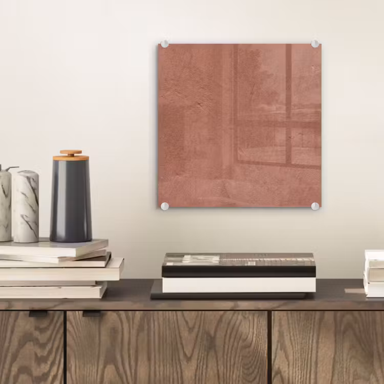 Glas schilderij - Textuur - Roodbruin - Grof - Modern — 2